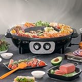 Food Party 2 in 1 elektrogrill und hotpot rauchfrei Electric Smokeless Grill and Hot Pot