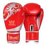 Boxhandschuhe Muay Thai Kampfhandschuhe Für Erwachsene Männer Und Frauen Sandsackhandschuhe Für Kinder Trainingshandschuhe Für Anfänger Bequeme Hand (Color : Red, Size : 6oz)