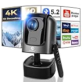 4K Support Beamer, Podazz Full HD 1080P Beamer 12000 Lumen Tragbarer WiFi 6 Bluetooth Projektor Eingebaute Android OS mit Elektrischer Fokus, für Android/iOS/Laptop/Tablet/Fire Stick/PS5
