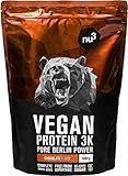 nu3 Vegan Protein 3K Shake (1kg) - vegan Protein Pulver Schoko mit Sonnenblumen Proteinpulver, Reisprotein & Erbsenprotein - Mehrkomponenten Eiweiss Protein Pulver mit 71% Eiweiss