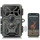 [2021 NEUESTE] Echte 4K 30MP Wildkamera WLAN Bluetooth, Wildlife Jagdkamera mit IR-LEDs Nachtsicht Kamera Bewegungsmelder 0,2s Trigger 65ft 120° Weitwinkel, Wasserdicht IP66 für Wildtierüberwachung