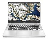 HP Plus Chromebook 14a-na0290ng | 14a-na0225ng (14 Zoll / Full HD IPS) Laptop (Intel Pentium Silver N5030, 128GB eMMC, 8GB DDR4 RAM, Intel Grafik, Chrome OS, QWERTZ) Silber
