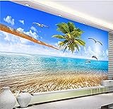 Schöne Seelandschaft Coco Love Dolphin TV Hintergrund Wand Großes Wandbild Grünes Papier 3d Tapete Wanddekoration fototapete wandbild Schlafzimmer Wohnzimmer-150cm×105cm