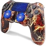 JSvsza Wireless Controller für PS4, Wireless Gaming Joystick mit Motion Motors und Audio Function, Compatible with PS4/Pro/Slim/PS3, Fire Ghost Head