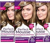 PERFECT MOUSSE Schaumcoloration 8-0/800 Mittelblond Stufe 3 , 93 ml (3er Pack)