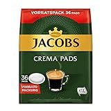 Jacobs Pads Crema Classic, 180 Senseo kompatible Kaffeepads UTZ-zertifiziert, 5er Vorteilspack, 5 x 36 Getränke