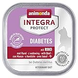 animonda Integra Protect Diabetes Katze, Diät Katzenfutter, Nassfutter bei Diabetes mellitus, mit Rind, 16 x 100 g