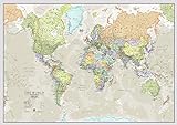 Maps International Riesige Weltkarte - Klassisches Weltkartenposter - Laminiert - 119 x 84 cm - Klassische Farben