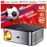 XIWBSY Beamer 4K, 20000 Lumen LED Beamer Android, Full HD 1080P Bluetooth Beamer, LED Heimkino Video Beamer 300 '' Display, Eingebaute APP/WiFi Mirroring Smart Projek