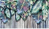 DEKii Benutzerdefinierte 3D-Wandbild Nordische tropische Pflanzen Grüne Blätter Modernes Sofa TV Hintergrund Wandmalerei Dekorative Tapete