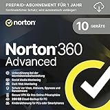 Norton 360 Advanced 2025 | 10 Geräte | 1 Jahr | Aktivierungscode per E
