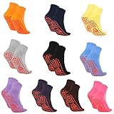 Macause 10 Paar Yoga Socken, rutschfeste Griffsocken mit rutschfestem, weichem Kleber und atmungsaktivem Mesh Pilates-Socken klebrige Socken Anti-Grip-Baumwollsocken Trampolinsocken für Männer Frauen