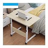 Overbed Chair Table with Wheels Mobile Reading Table Conference Room Home Bedside Laptop Overbed Table (Color Black Oak Size 60 40cm)