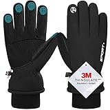 Winterhandschuhe, wasserdichte Warme Touchscreen Handschuhe für Herren und Damen, Skihandschuhe Fahrradhandschuhe für Reiten Laufen Motorrad Wandern R