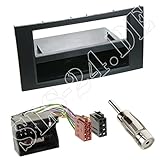 Doppel-DIN 2-DIN Radioblende Radio Blende mit Fach + Quadlock Radioadapter für Ford C-Max (DM2) Facelift 2007-2010 / Focus (DA3) 2004-2007 / Fiesta (JD3) 2005-2008 / Fusion (JU2) 2005-2007