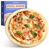 Praknu Pizzastein Rund 30 cm für Grill und Backofen - Für knusprigen Boden - Steinplatte aus Cordierit bis 900 °C - Wärme speichernd