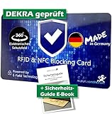 DEKRA & EMV geprüfte 360° RFID Blocker Karte - NFC Blocker Karte statt EC Karten Schutzhülle & Card Sleeves, Schutzkarte für Geldbörse, Geldbörsen, Ausweis- & Kartenhüllen & Kreditkarte Amazon