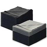 Charm & Magic Mikrofaser Reinigungstücher für Alle Arten von Bildschirmen, 24er-Pack(20 Schwarz + 4 Grau)