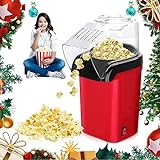 RANJIMA Popcornmaschine,1200W Rot Retro Popcorn Maschine,Mini Popcornmaschine Heißluft mit Antihaftbeschichtung , 3 Minuten Schnell für Zuhause Filme,Kindergeburtstag und Weihnachten Partys
