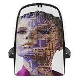 Mini Rucksack Daypack Roboter Künstliche Intelligenz Frau Rucksack Tasche Leichtgewicht für Mädchen Jungen
