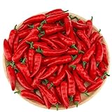 50 Stück Künstliche Pfeffer Simulation Chili Mini Paprika künstliche Rote Paprika Hot Chili Lebensechte Gefälschte Gemüse Wohnkultur Hochzeit Party Zuhause Schreibtisch Bonsai-Dekor