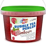funtini Bubble Tea Perlen 3,2 kg Himbeere - popping boba fruchtperlen, Bubbles für Bubble Tea – Fruchtperlen Bubble Tea vegan, laktosefrei & glutenfrei, frei von künstlichen Farbstoffen *2021
