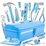 Hi-Spec 33 teiliges blaues Werkzeugset für Anfänger mit Metall Werkzeugkoffer. Komplettes Werkzeug für Kinder und Erwachsene DIY Anfänger
