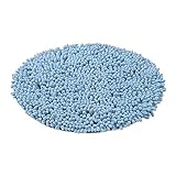 PANA Chenille Badematte rund in versch. Farben • Badteppich aus weichen Fasern • saugstark & waschbar • Duschvorleger Ø 56 cm • Farbe: Hellblau