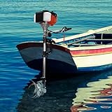 1L Benzin-Bootsmotor YUNRUX 2-Takt Außenbordmotor Elektronisches Zündsystem Außenborder Luftkühlung Benzinmotor 2.5 PS Bootsmotor 360-Grad-Drehung Fischerboote mit CVT für Schlauchboote