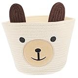CIYODO Korb Aus Baumwollseil Geflochten Niedlicher Cartoon Bär Aufbewahrungskorb Für Kinderzimmer Wickeltisch Organizer Vielseitiger Storage Basket Für Zuhause Und Bü