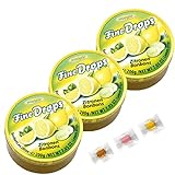 3 x Woogie Zitronen-Bonbons I Leckere Fruchtbonbons in wiederverschließbaren Dose 200g I + 3 Gratis Gilties Test Drops