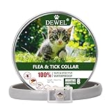 DEWEL 34.5cm Zecken Halsband für Katze, Floh Zecken Kragen Floh-und Zecken Prävention Halsbänder, Verstellbar Wasserdicht Katze Flohhalsb