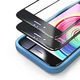 Bewahly Schutzfolie für iPhone 6s/6 [2 Stück], 3D Full Screen Panzerfolie HD Displayschutzfolie 9H Härte Glas Folie mit Positionierhilfe für iPhone 6s/iPhone 6 (4,7 Zoll) - Schwarz