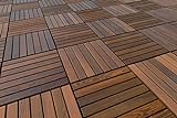 HEXIM Holzfliesen mit Klicksystem 33x33cm - Balkon & Terrassendielen aus Thermoesche - (18 Stück) Bodenplatten Terrasse Garten Klickfliese Außenbereich