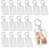 ZDNT 25 Stück Schlüsselanhänger Foto Acryl Klar Foto Schlüsselanhänger Abnehmebare Schlüsselanhänger,Spaltschlüsselringe mit Gliederkette Schlüsselanhänger Personalisiert für DIY Schlüssel Geschenk