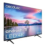 Cecotec TV LED 50' Smart TV A1 -Serie Alu10050. 4K UHD, Android 11, Frameless Design, MEMC, Dolby Vision und Dolby Atmos, HDR10, Modell 2023