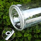 Transparente wasserdichte Abdeckplane, 1 m x 6,6 m, strapazierfähige, transparente Kunststoffplane für Zuhause, Garten, Außenb