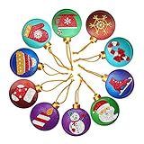 QAZX Diamant-Etiketten-Set zum Selbermachen, Weihnachten, 10-teilig, Karte, Weihnachtsmalerei, Baumdekoration, Heimwerker Foto Poster Selbst Gestalten (Multicolor, One Size)