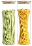 Praknu Vorratsdosen für Spaghetti 2er Set - Luftdicht mit Deckel - Spülmaschinenfest - Hoch 30cm