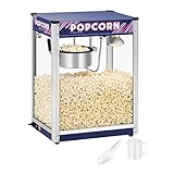 Royal Catering Popcornmaschine Popcornmaker RCPR-1350 (1.350 W, Arbeitsleistung 5 kg/h, Zubereitungszeit 110 s, Teflonbeschichtung, max. Kapazität Kessel 1.350 ml)
