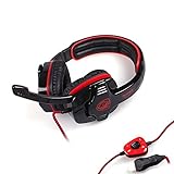 Sades SA 901 7.1 Surround Sound USB Gaming Spiel-Kopfhörer Headset Mic Fern für PC Laptop (Rot)
