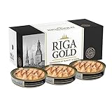 Riga Gold 12er Pack Geräucherte Sprotte in Öl x 120g | Fertige Fischkonserven | Dosenfisch