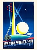 Puzzle 1000 Teile 1939 New York Weltausstellung Vereinigte Staaten Vintage Reise Werbung Druck Wandkunst Holzpuzzle Spielzeug Spiele für Erwachsene Kinder Kinder Jugendliche Geschenk