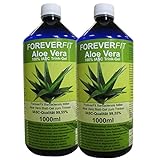 ForeverFit Aloe Vera Trinkgel 2 x 1000ml Barbadensis Miller Blattgel unverdünnt KEIN Saft KEIN Konzentrat OHNE künstliche Vitamine. Acemannan bis 1200mg/Liter. 30241