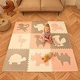Hakuna Matte große Puzzlematte für Babys 1,8x1,8m – 9 XXL Platten 60 x 60cm mit Tieren – 20% dickere Spielmatte in Einer umweltfreundlichen Verpackung – schadstofffreie, geruchlose Krabbelmatte