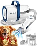 oneisall hundeschermaschine mit staubsauger, 7 in 1 Profi Haustierpflegeset, leise Schermaschine Hund Katze, professioneller hundehaarschneidemaschine und tierhaarentferner