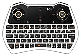 Rii Mini i28 ONE Wireless (italienisches Layout) Mini-Tastatur mit Touchpad, Gyro-Maus, Mikrofon und Audio-Klinkenstecker 3,5