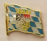 Buddel-Bini Versand Pin Anstecker Flagge Fahne Bayern mit Löwen Wappen Raute Landesflagge Flaggenpin Badge Button Flaggen Clip Anstecknadel