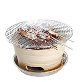 ZLZNX Japanischer Stil BBQ Grill, Japanischer Yakitori-Grill, poröser Keramikgrill für Yakiniku Takoyaki Camping