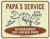 Close Up Papa's Service Blechschild 22x 17cm, gewölbt und geprägt, mit Befestigungslöchern